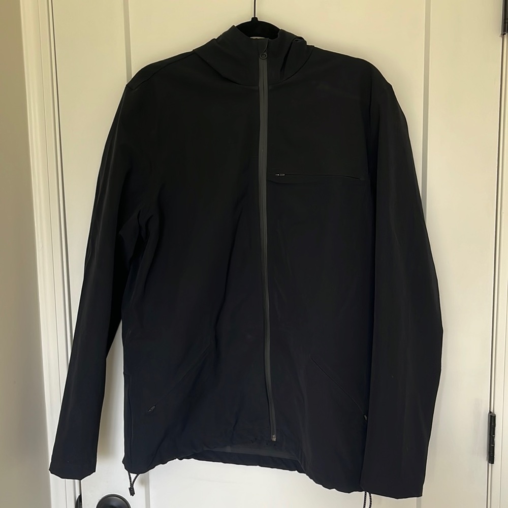 NWT Outdoor Voices Stretch Crepe Running Jacket Hooded Black Unisex